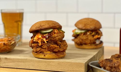 Nashville Hot Chicken Sandwich with Kimchi Slaw