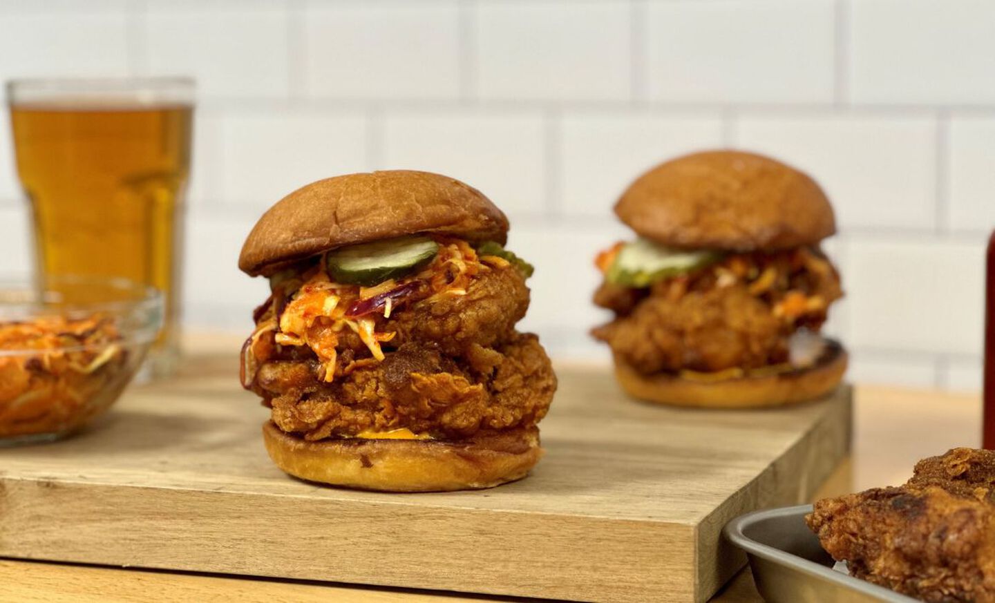 Nashville Hot Chicken Sandwich with Kimchi Slaw