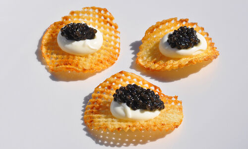 Duck Fat Potato Chips with Caviar Recipe
