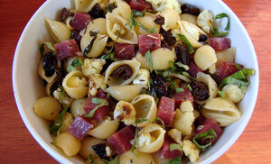 Jennifer Hess Pasta with Roasted Cauliflower, Olives & Saucisson Sec Recipe | D'Artagnan