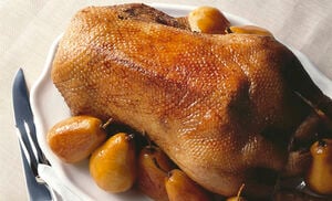 Roast Goose with Spiced Pears Recipe | D'Artagnan