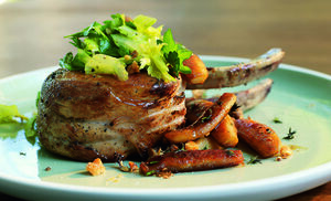 Recipe - Pork Chops with Caramelized Apples, Celery & Spiced Walnuts – Pork – Dartagnan.com