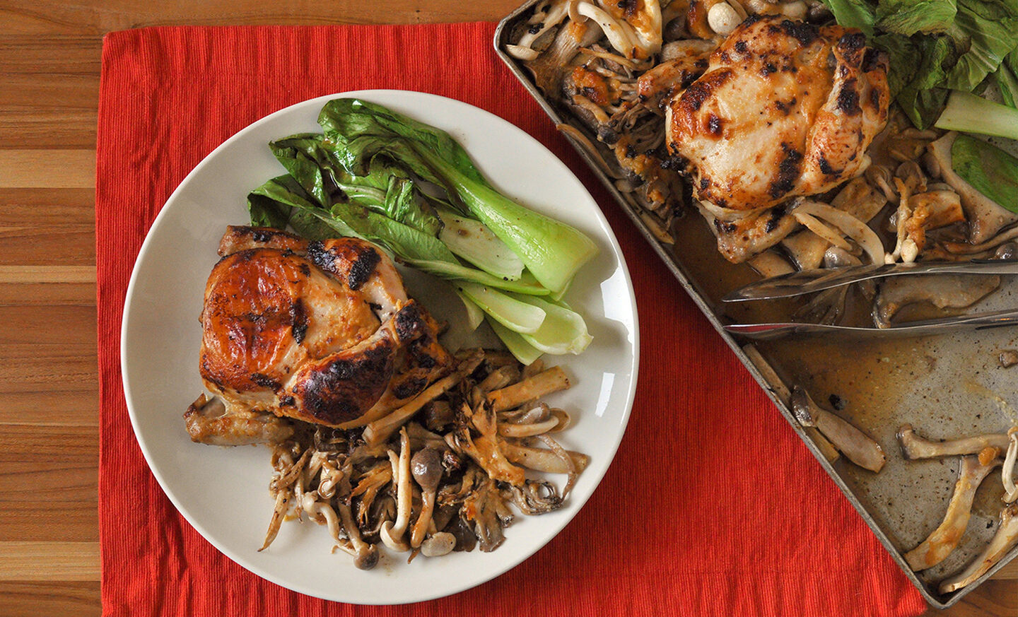 Roast Poussins with Miso Butter and Mushrooms | D'Artagnan