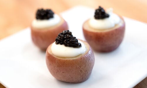 Baby Red Potatoes with Caviar & Crème Fraiche Recipe | D'Artagnan