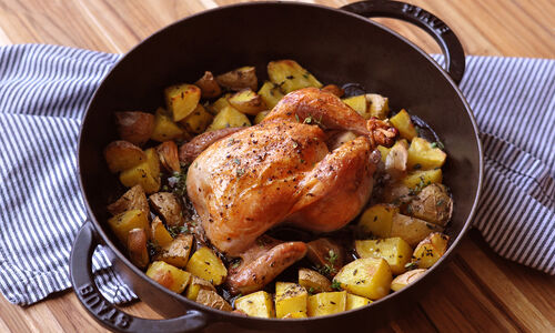 Lemon Herb Roast Poussin & Duck Fat Potatoes Recipe | D’Artagnan
