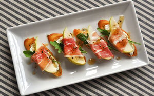 Prosciutto-Wrapped Pears with Bleu Cheese Recipe | D’Artagnan