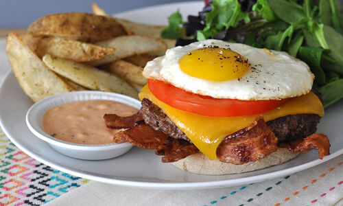 Breakfast Burger Recipe with Bacon, Egg & Bloody Mary Mayo | D'Artagnan
