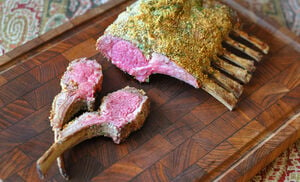 Roast Rack of Lamb with Pecorino, Herbs, and Dijon Crust Recipe | D'Artagnan