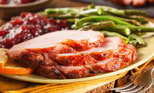 Recipe for Maple and Mustard Glazed Applewood Smoked Heritage Holiday Ham