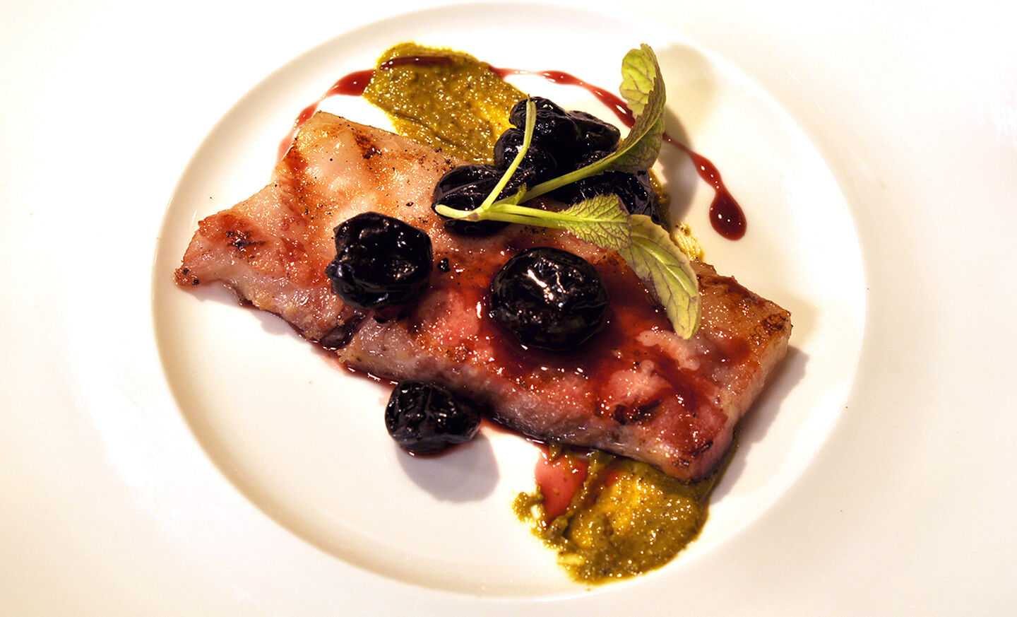 Grilled Pork Belly Confit with Dried Cherry Compote Recipe | D'Artagnan