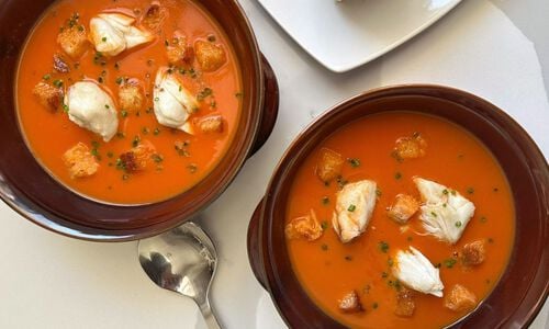 Creamy Tomato Soup with Crab