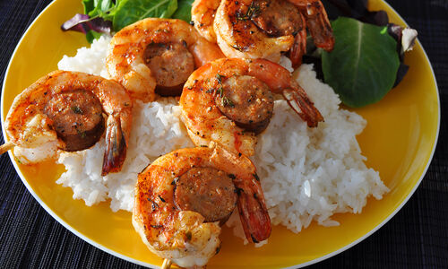 Grilled Andouille & Spicy Shrimp Kabobs Recipe | D'Artagnan