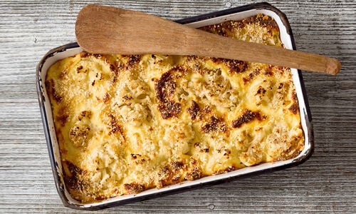 Recipe for Cauliflower Gratin with Black Truffle Butter & Gruyere Cheese