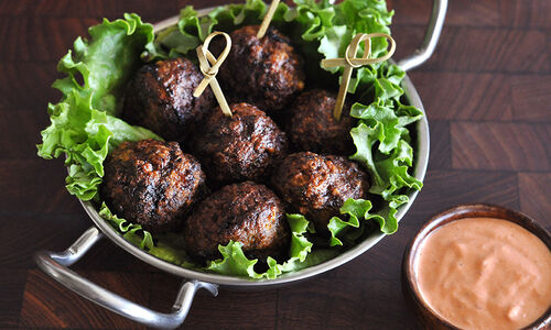 Spiced Lamb Meatballs with Harissa Sauce Recipe | D’Artagnan