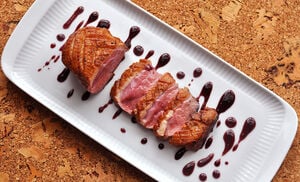 Pan-Seared Duck Breasts with Blueberry-Caramel Sauce Recipe | D’Artagnan