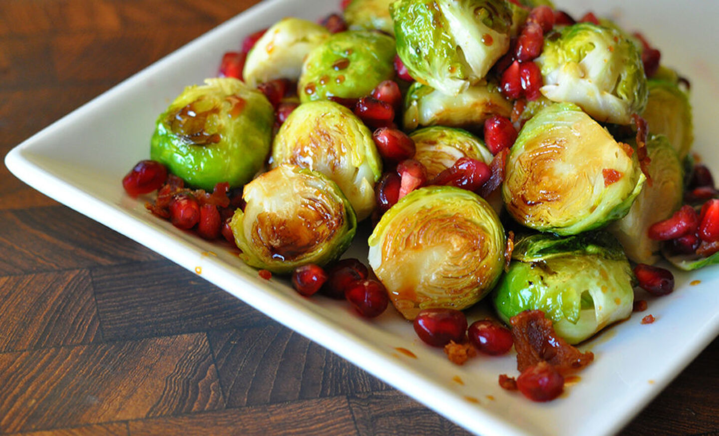 Brussels Sprouts with Bacon & Pomegranate Recipe | D’Artagnan