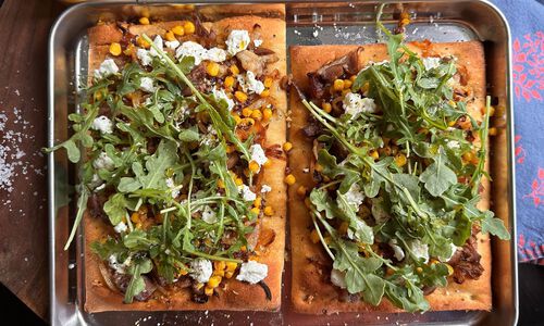 Jennifer Hess Flatbread Pizzas with Duck Confit, Sweet Corn & Goat Cheese Recipe | D'Artagnan