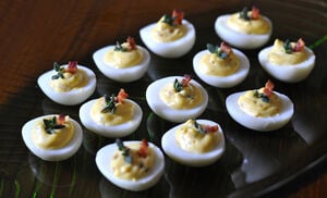Deviled Quail Eggs with Bacon & Thyme Recipe | D'Artagnan