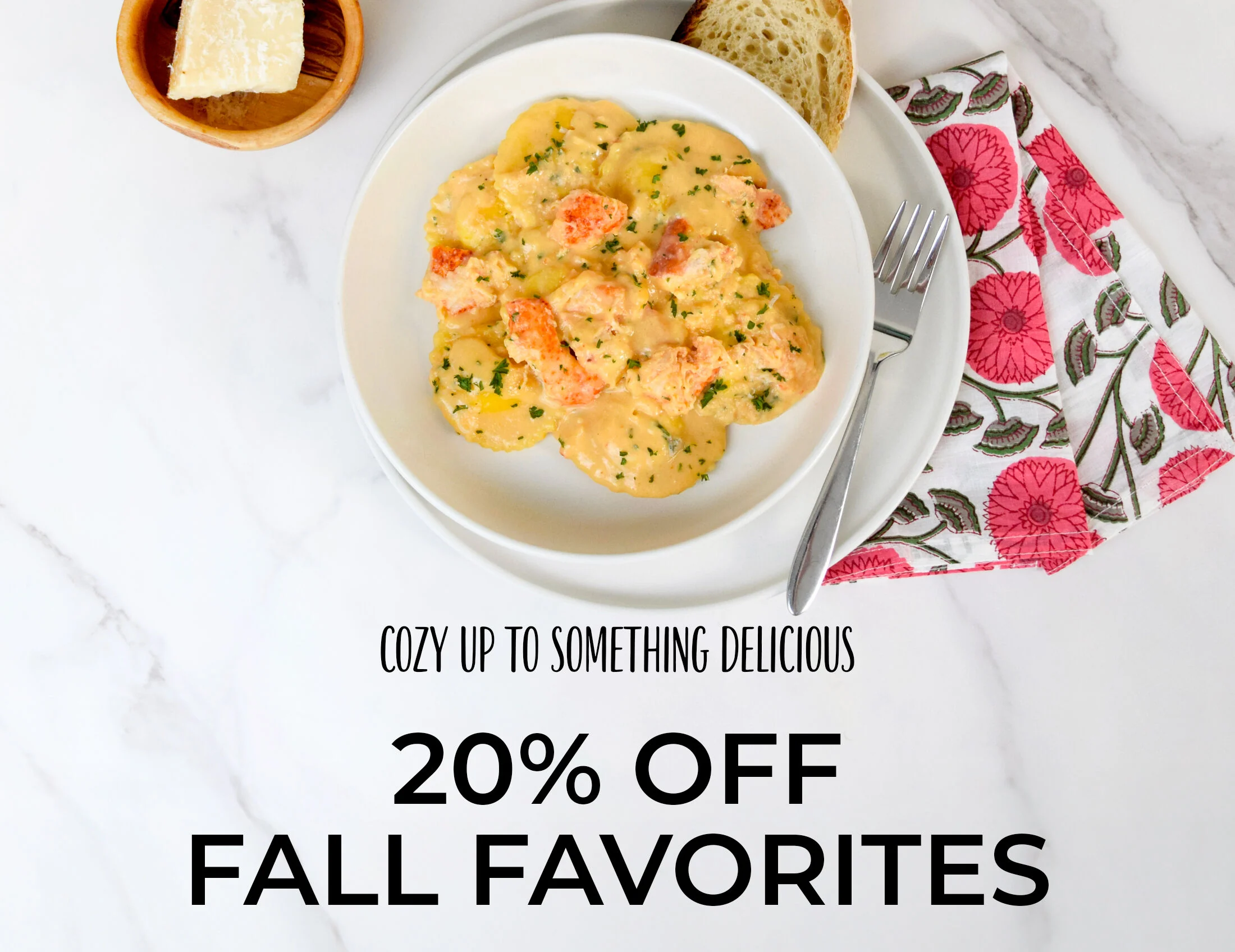 Cozy Up to Something Delicious.  20% off Fall Favorites.  Shop Now.