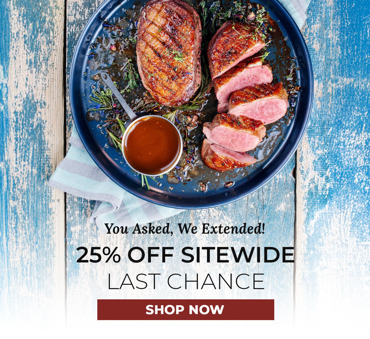 You Asked, We Extended.  25% off Sitewide One Day Only. Shop Now.
