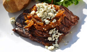 Grilled Buffalo / Bison Steak with Smoky Onions & Roquefort Recipe | D'Artagnan