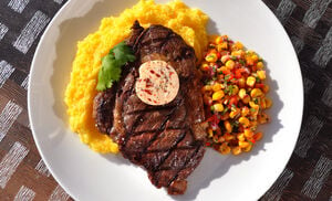 Spicy Buffalo / Bison Ribeye Steaks with Corn Salsa & Chipotle Butter Recipe | D'Artagnan