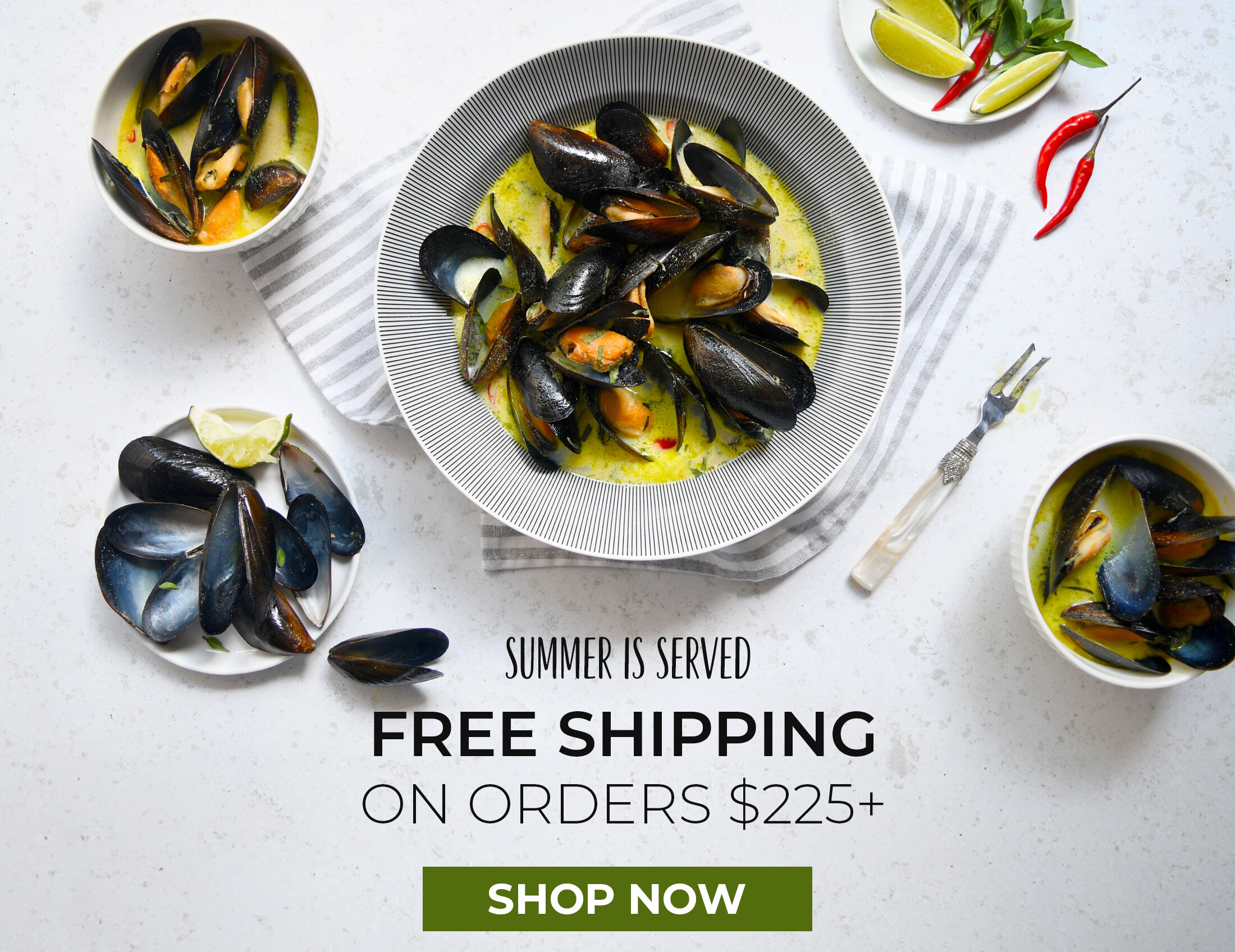 Summer is Served.  Free Shipping on Orders $225+. Shop Now.