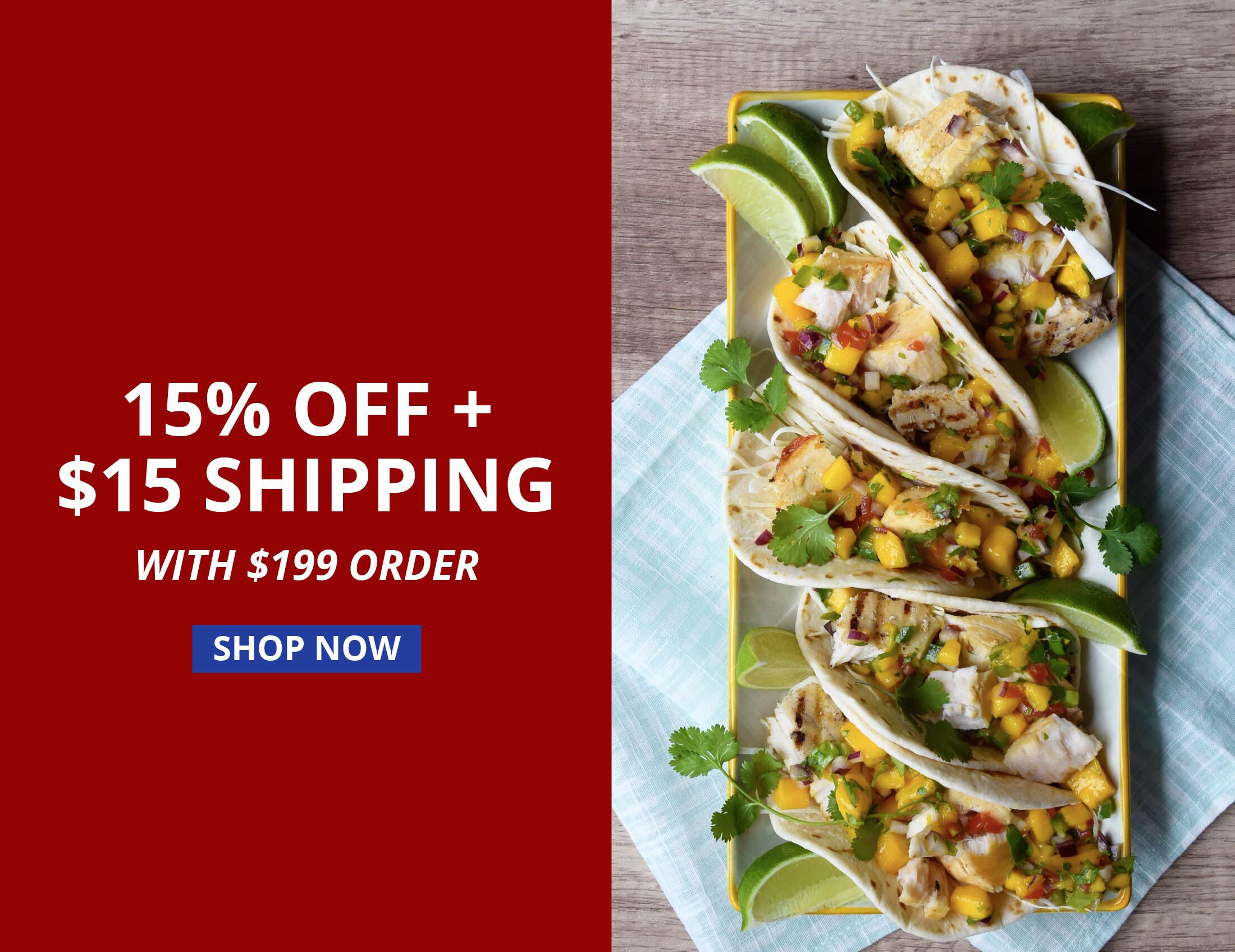 15% off $15 Shipping