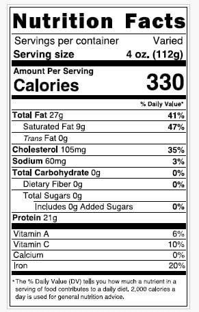 Nutritional Information