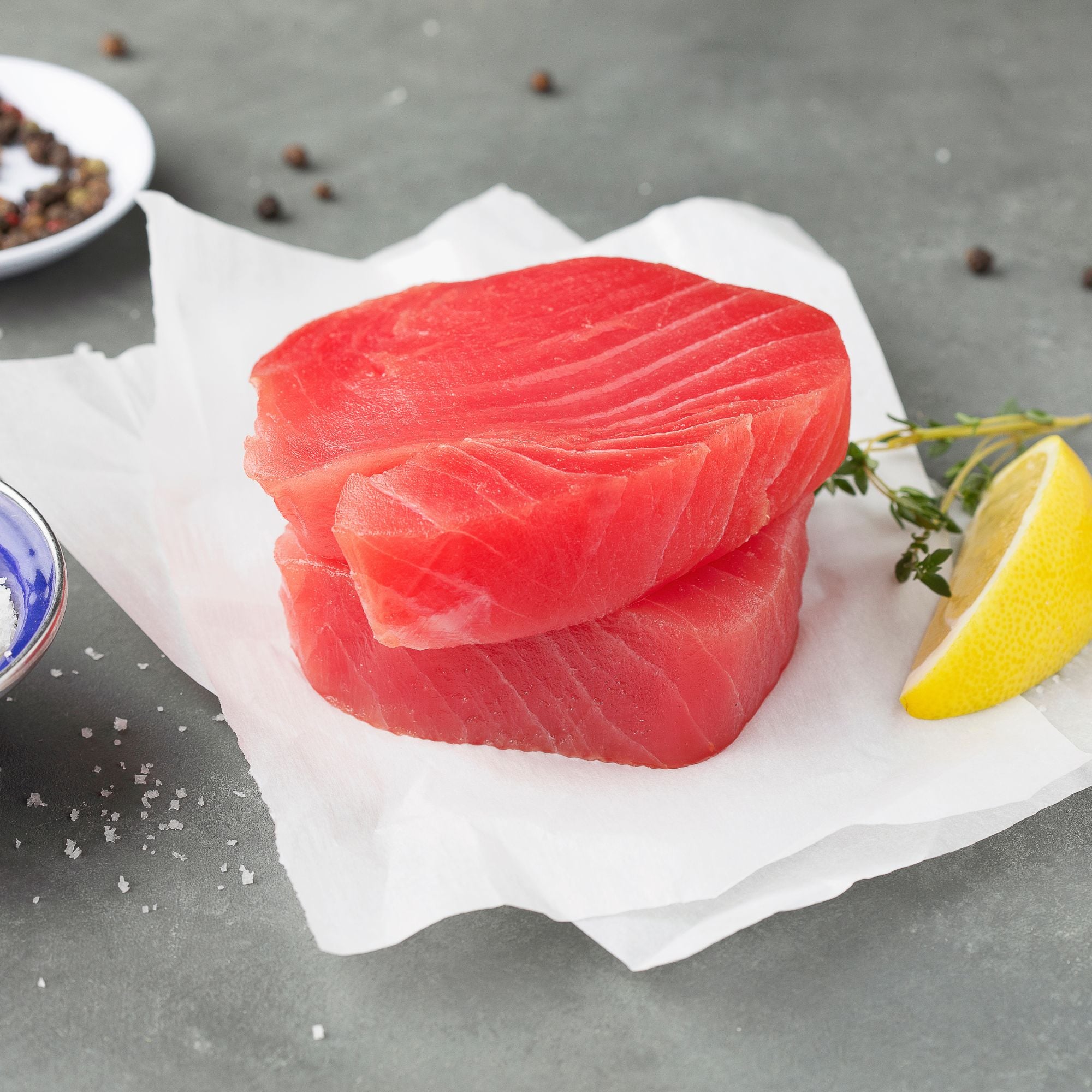 All Natural Yellowfin Tuna Steaks: Frozen (4 fillets 6 oz avg. each) by watermark