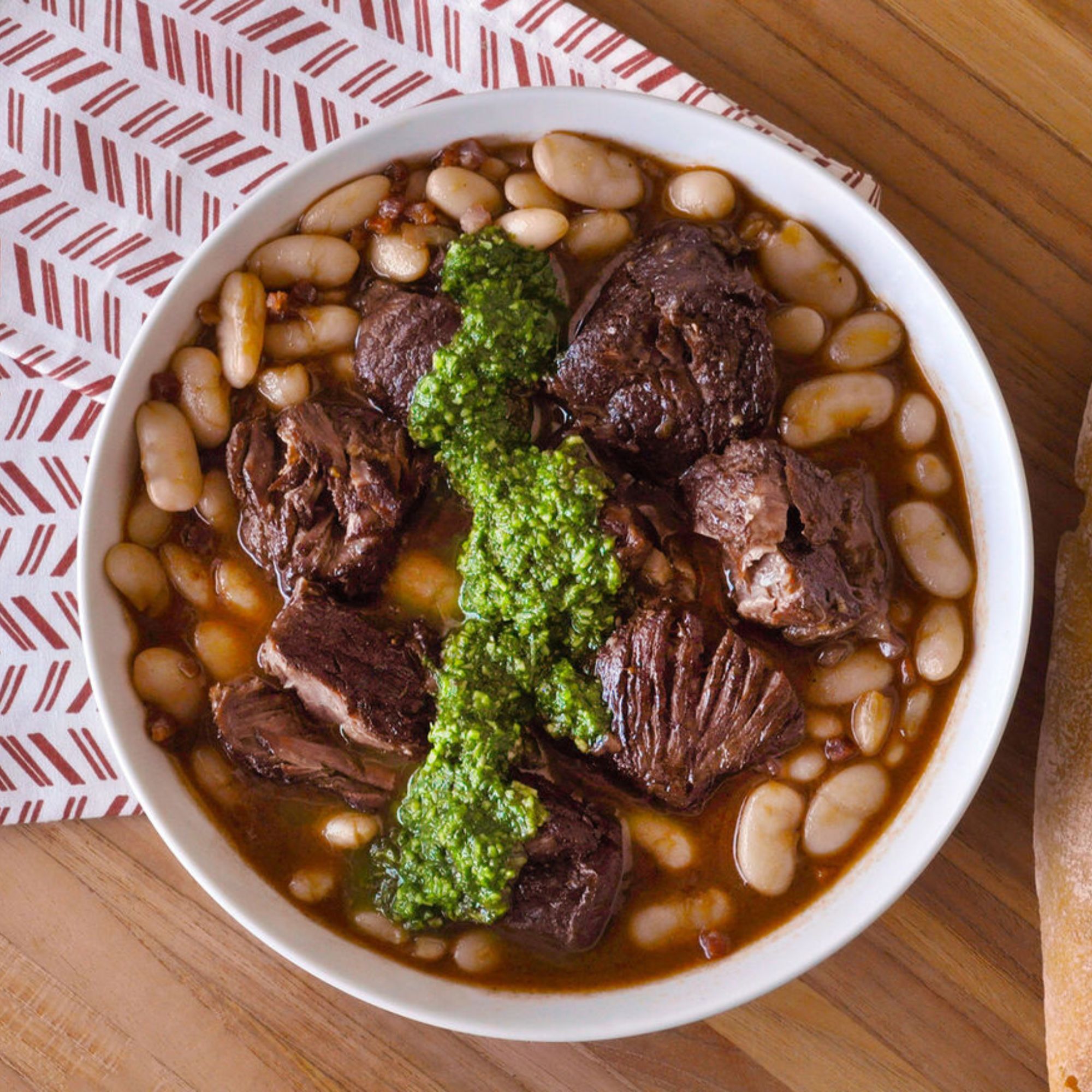 BRAISED LAMB WITH TARBAIS BEANS & PISTOU by D'Artagnan